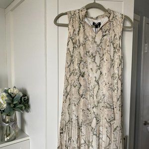 DKNY Pleated Chiffon Sleeveless Dress